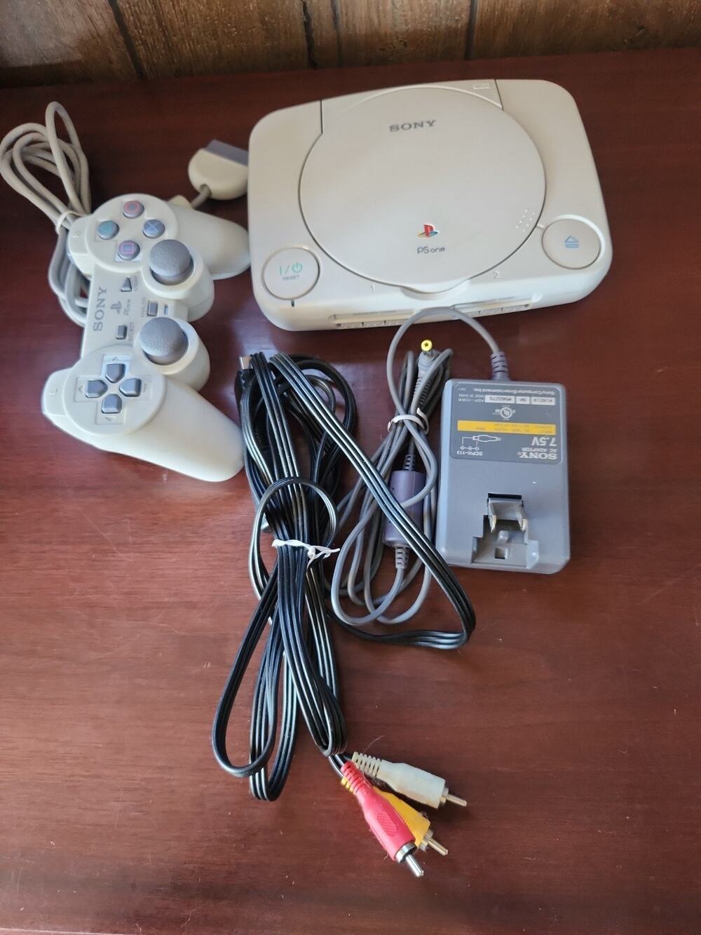 Sony Playstation PS One PSOne PS1 Console - White + Cables + Controller *TESTED*
